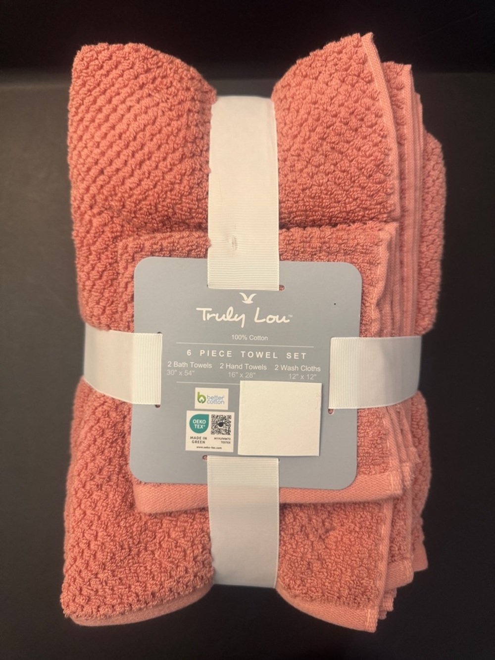 6pc TRULY LOU 100% Cotton Bath Towel Set - CSROSE23